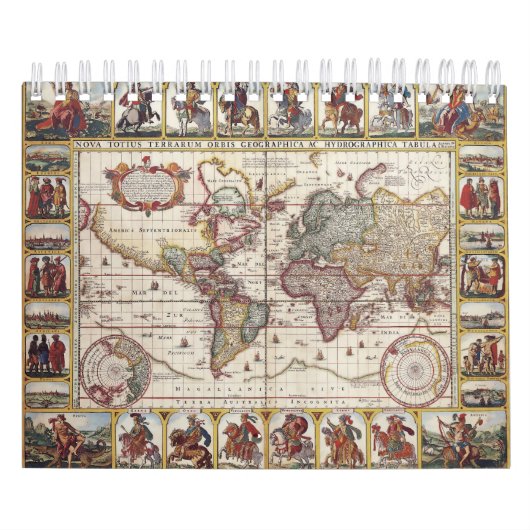 1652 Kaart van de wereld, Wereldkaart Doncker Zee  Kalender (Hoes)
