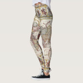 1652 Kaart van de wereld, Wereldkaart Doncker Zee  Leggings (Links)