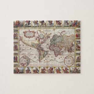 1652 Kaart van de wereld, Wereldkaart Doncker Zee Legpuzzel