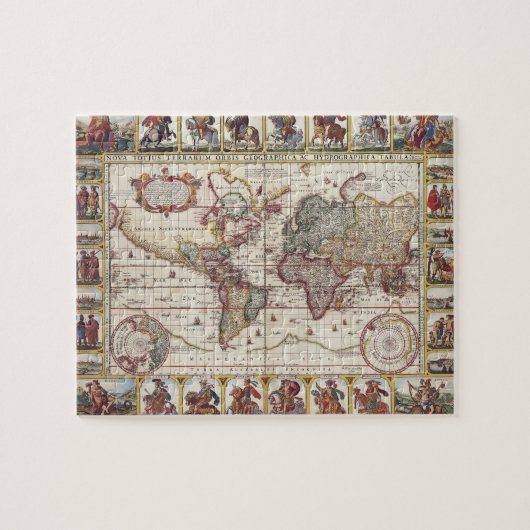 1652 Kaart van de wereld, Wereldkaart Doncker Zee  Legpuzzel (Horizontaal)