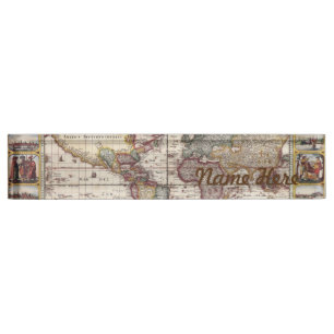 1652 Kaart van de wereld, Wereldkaart Doncker Zee  Naambordje