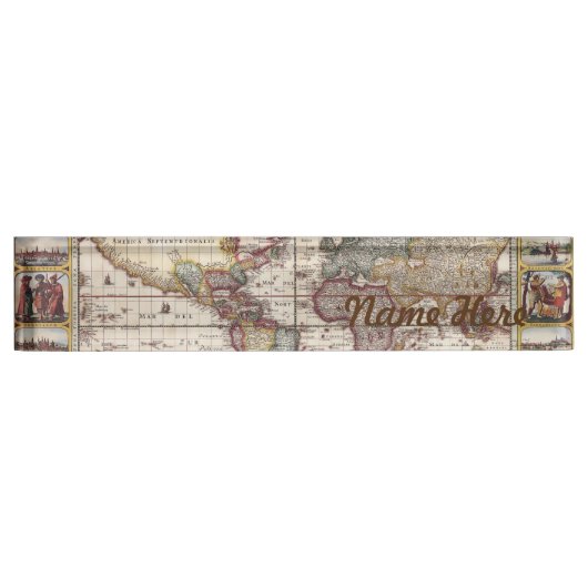 1652 Kaart van de wereld, Wereldkaart Doncker Zee  Naambordje (Voorkant)