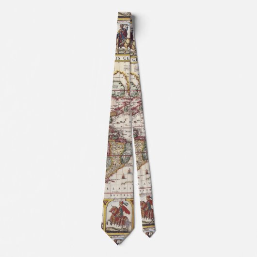 1652 Kaart van de wereld, Wereldkaart Doncker Zee  Stropdas (Voorkant)