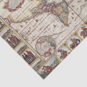 1652 Kaart van de wereld, Wereldkaart Doncker Zee  Tissuepapier (Detail)