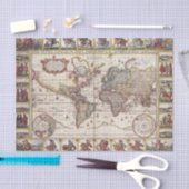 1652 Kaart van de wereld, Wereldkaart Doncker Zee  Tissuepapier (Craft)