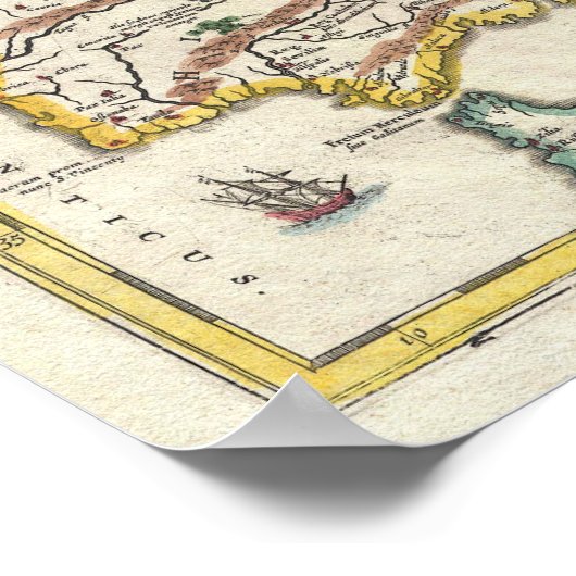 1657 Jansson Map of the Empire of Charlemagne Poster (Hoek)