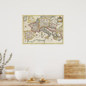 1657 Jansson Map of the Empire of Charlemagne Poster (Keuken)