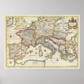 1657 Jansson Map of the Empire of Charlemagne Poster (Voorkant)