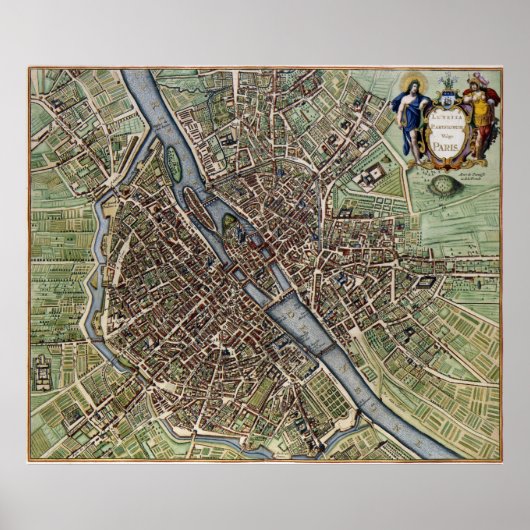 1657 Paris Map Poster (Voorkant)