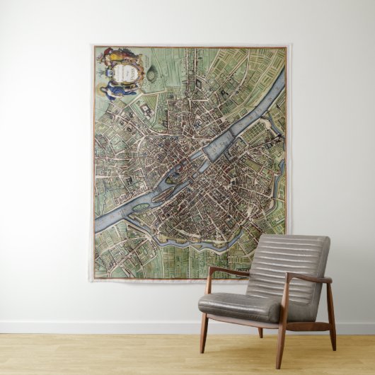  1657 Paris Stadsplattegrond Wandkleed (In situ)