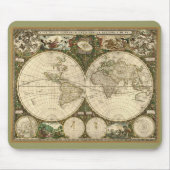 1660 Frederick de Wit Oude Wereldkaart Mousepad Muismat (Voorkant)