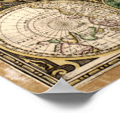 1660 Kaart van de wereld Poster (Hoek)