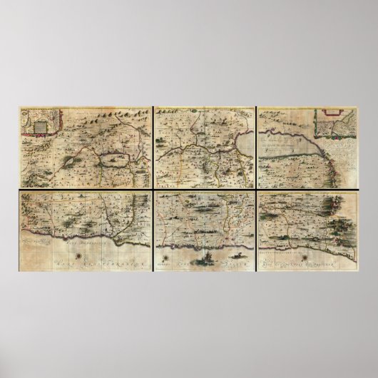 1662 Janson Hornius Heilige Land Israël Palestina  Poster (Voorkant)