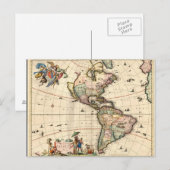 1670 Amerika kaart ansichtkaart (Voorkant / Achterkant)