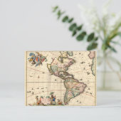 1670 Amerika Kaart Briefkaart (Staand voorkant)