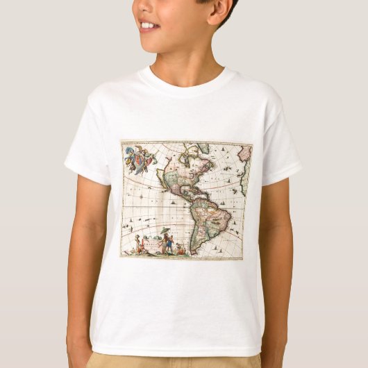 1670 Amerika kaart T-shirt (Voorkant)