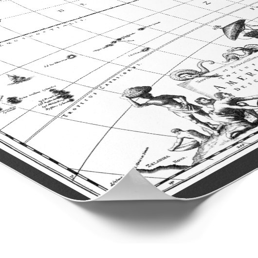 1671 Kaart naar Amerika Poster (Hoek)