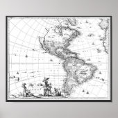 1671 Kaart naar Amerika Poster (Voorkant)