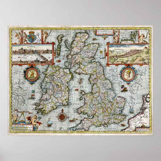 1676 Koninkrijk Groot-Brittannië en Ierland Poster (Voorkant)