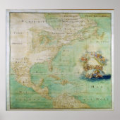 1681 Kaart van Oost-Amerika door Claude Abbot Bern Poster (Voorkant)