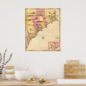 1683 South Carolina Kaart Poster (Keuken)