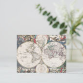 1685 Bormeester Map of the World Briefkaart (Staand voorkant)