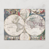 1685 Bormeester Map of the World Briefkaart (Voorkant)