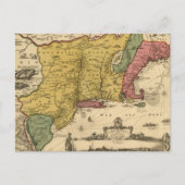 1685 Map - New Belgium, The New World, New England Briefkaart (Voorkant)