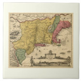 1685 Map - New Belgium, The New World, New England Tegeltje (Voorkant)