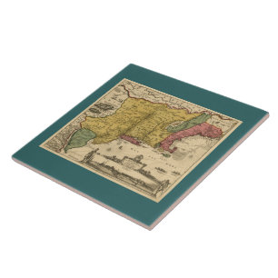 1685 Map - New Belgium, The New World, New England Tegeltje