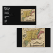 1685 Map - New Belgium, The New World, New England Visitekaartje (Voorkant / Achterkant)