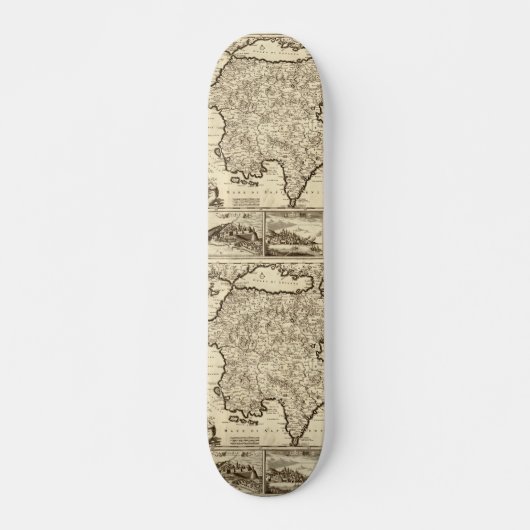 1688 Griekenland / Griekse kaart van de Peloponnes Skateboard (Voorkant)