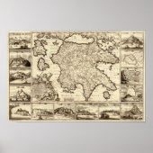 1688 Griekenland / Griekse Peloponesische kaart Poster (Voorkant)