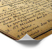 1691 Franse kaart van de stad Kamianets Podilskyi Poster (Hoek)