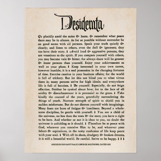 1692 - Desiderata Poster (Voorkant)