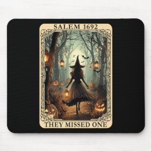 1692 Halloween Witch Ze missen een Tarot Kaart Wo Muismat