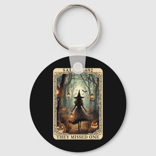 1692 Halloween Witch Ze missen een Tarot Kaart Wo Sleutelhanger (Voorkant)