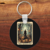 1692 Halloween Witch Ze missen een Tarot Kaart Wo Sleutelhanger (Voorkant)