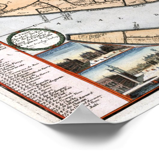 1695 Stadsplan van Venetië Poster (Hoek)