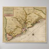 1696 Carolina Map Poster (Voorkant)