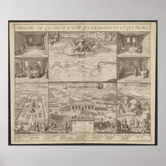 1699 Treaty of Karlowitz Plan, Map of the Europe Poster (Voorkant)
