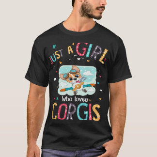 169 Gewoon een meisje dat van Corgi houdt T-shirt