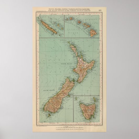 169 Nieuw-Zeeland, Hawaii, Tasmanië Poster (Voorkant)