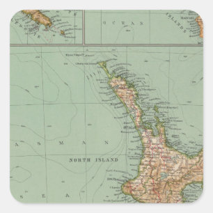 169 Nieuw-Zeeland, Hawaii, Tasmanië Vierkante Sticker