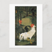 16. 棕 鶏 図, 若 palm Tree & Rooster, Jakuchu Briefkaart (Voorkant)