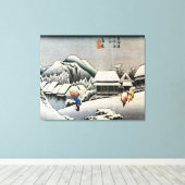 16. 蒲 宿, 広 Kanbara-juku, Hiroshige, Ukiyo-e Canvas Afdruk (Insitu (Houten vloer))