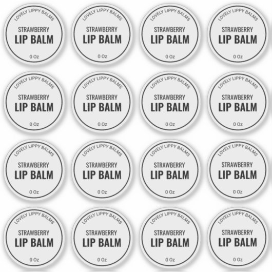 16 1,9 inch duidelijke lippenbalsem etiketten sticker (Voorkant)