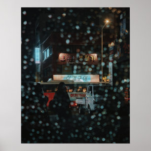 16×20 Jeju City Regenacht Stedelijke Foto Print