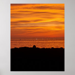 16×20 Jeju-eiland zonsondergang Korea Foto afdruk Poster