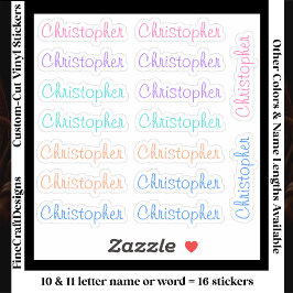 16 Aangepaste Moderne 10/11 Letters Naam Woord Tre Sticker